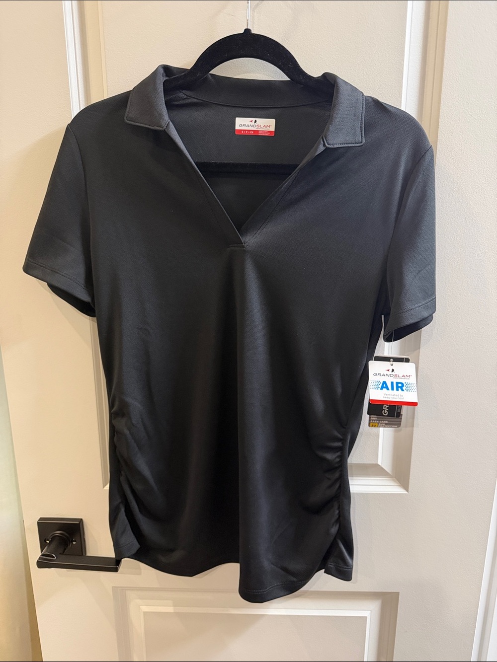 NWT Grand Slam Performance AIR Golf Polo Shirt Black UPF 50 Women's Size S